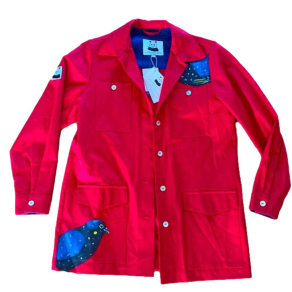 ❤️ NWT Alexander Dets Handmade unique red cotton jacket - S - Picture 2 of 8